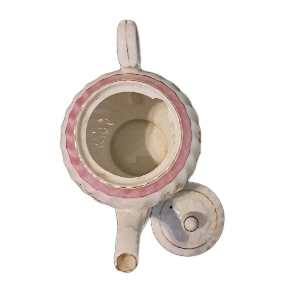 Vtg‎ Ceramic Teapot Pink Roses Unbranded